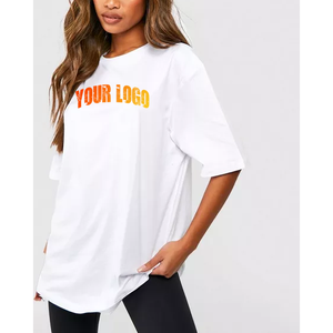 Camiseta Holgada Personalizada para Mujer, Fabricante Mayorista, Camisetas Extra Grandes con Logotipo Personalizado, Camiseta Suave 100% Algodón para Chicas - Product Image 1