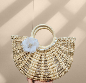 Vietnam hecho a mano agua Jacinto ratán bolsa de playa Correa única moda logotipo personalizado lona verano invierno primavera otoño - Product Image 6