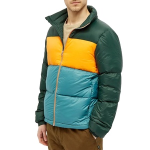 High Quality Outdoor <b>Canvas</b> Long Sleeve Stand Collar Front Logo Filled Breathable Windproof <b>Men's</b> Puffer <b>Jacket</b> Reasonable Price - Product Image 2