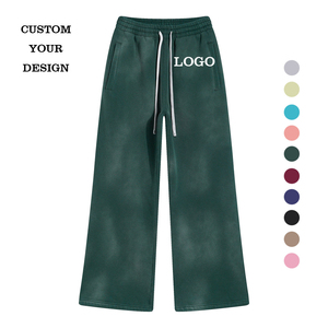 Pantalones Deportivos Personalizados con Lavado Ácido, Estilo Vintage, de Alta Calidad, Sueltos, con Felpa, Bordado Desgastado, Ropa Urbana - Product Image 1