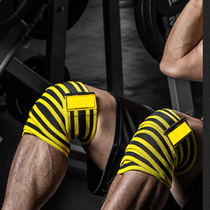 สายรัดยกน้ำหนัก ผ้าสแปนเด็กซ์และไนลอน ป้องกันระดับมืออาชีพ รองรับหัวเข่า ระบายอากาศได้ดี ผ้าพันเข่าสำหรับออกกำลังกาย ปลอกป้องกันหัวเข่า - Product Image 5