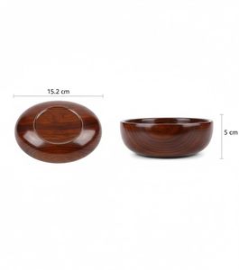 Bol de service artisanal en bois d'acacia, bol à salade rond en bois, bol à fruits rustique, bol décoratif pour la cuisine et la salle à manger, bol artisanal - Product Image 6