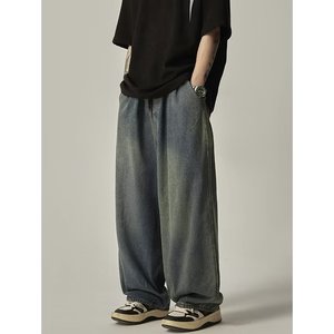 Pantalones Deportivos Personalizados con Lavado Vintage para Hombre, Pantalones Deportivos de Algodón Lisos para Hombre, Estilo Urbano, con Lavado Ácido - Product Image 3