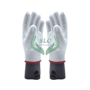 Cotton Knit Work <b>Gloves</b> Full Texture Anti-Slip Durable General Purpose Safety <b>Gloves</b> with Knit Wrist <b>Red</b> Trim - Product Image 5