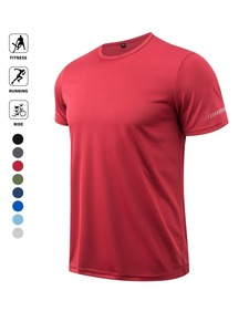 <b>Hot</b> Selling Premium Custom Mesh Practice Jersey Men's Short Sleeve Mesh Sport Wear Breathable Solid Color <b>Red</b> for Fitness - Product Image 1