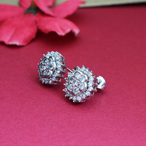 beautiful Floral Diamond Cluster <b>Stud</b> <b>Earrings</b> Sparkling Elegance 925 <b>sterling</b> <b>silver</b> <b>earring</b> for women and girl wear in wedding - Product Image 4