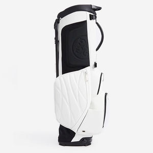 Sac de golf blanc de qualité professionnelle avec des coutures géométriques élégantes et des séparateurs de clubs multi-positions - Product Image 4