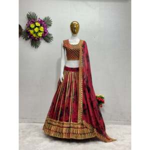 ชุดปาร์ตี้ที่สวยงามของผู้หญิงชุด lehenga choli & dupatta พร้อมพิมพ์ดิจิตอล - Product Image 5