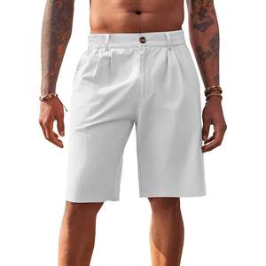 2025 hommes XXS plat avant Chino coton Shorts de Golf travail décontracté avec taille élastique Logo décoration plaine teint Cargo court - Product Image 4