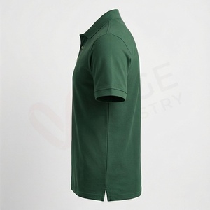 <b>Men's</b> <b>Green</b> Short Sleeve 100% Cotton Pique <b>Polo</b> <b>Shirt</b> Casual Breathable Regular Fit Solid Knitted Design - Product Image 3