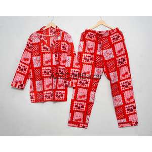 Conjunto de Pijama de 2 Piezas para Mujer, Hecho a Mano, de Lujo, Vintage, Romántico, Clásico, Floral, 100% Algodón, Cintura Elástica, Mangas Largas, Suave y Delicado - Product Image 3