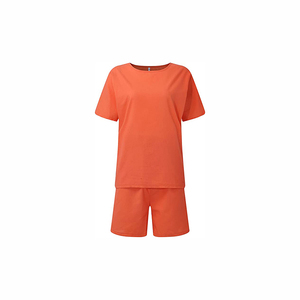 New Latest Fashion Casual Wear Women's T Shirt and Shorts <b>Sets</b> Plain Solid Color Ladies Summer Women 2 Piece <b>Set</b> Customized - Product Image 1