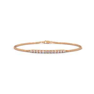 Rose <b>Gold</b> Plated Diamond Bracelet 925 Sterling Silver <b>Bangle</b> Bezel <b>Set</b> Link Chain for Women Party Wedding - Product Image 1