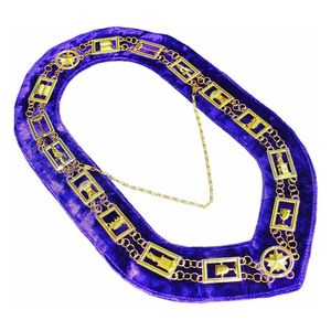 Collar Masónico NESTA SPORTS de Terciopelo Azul, Bordado Dorado Hecho a Mano, Gancho de Cadena, Collar Premium para Ceremonia Clásica de Logia - Product Image 4