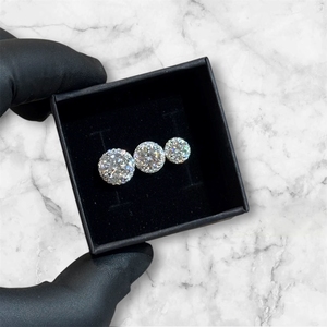 Pendientes de tuerca de plata de ley 925 con moissanita VVS, estilo hip hop, con cierre de rosca, para hombre y mujer, gran variedad de tallas, ¡gran oferta! - Product Image 3