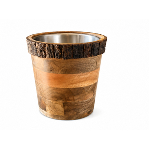 Seau à glace de luxe en bois, double paroi en acier inoxydable, isotherme, avec poignée, pour vin et boissons, articles de bar haut de gamme pour les fêtes - Product Image 2