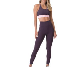 Women's Custom Color Seamless High Support Quick Dry Sports Bra <b>Leggings</b> Set Racerback White Rib Four-Way Stretch Yoga Wear - Product Image 5