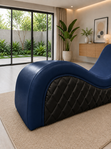 Canapé Exotique Lovely Navy par Emerald Sofa, Canapé Moderne pour Chambre à Coucher, Fabrication Personnalisée de Tissus, Canapé Lune de Miel 21+, Canapé Tantra - Product Image 4