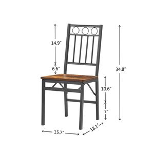 Sedia da Pranzo in Stile Moderno Retrò, Seduta in Metallo e Legno per Arredamento Sala da Pranzo, Sedia Pieghevole - Product Image 4