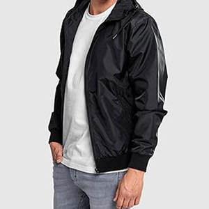 Veste coupe-vent sur mesure, veste coupe-vent de couleur unie, veste coupe-vent streetwear - Product Image 4