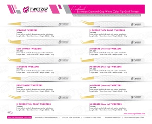 Pinzas para Pestañas de Volumen con Punta de Fibra de Oro Blanco de Marca Privada, Agarre de Diamante, Acero Inoxidable, Antimagnéticas, de Precisión - Product Image 6