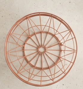 Panier de rangement en fil métallique géométrique moderne avec poignées, finition cuivre, organisateur multi-usages pour la maison - Product Image 5
