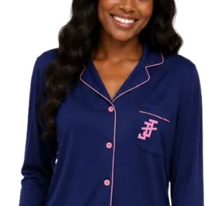 Ensembles de pyjamas en bambou personnalisés Jack and Jill pour femmes, doux, respirants, à manches longues, boutonnés, vêtements de nuit en deux pièces, vente en gros - Product Image 3