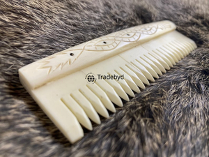 Peine de Hueso Hecho a Mano de Calidad Premium, Natural, Desenredante, para Estilizar la Barba, de Bolsillo, Ecológico, Herramienta de Aseo Tradebyd - Product Image 3
