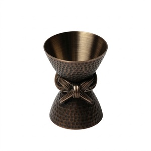 Précised Design Handmade Metal Jigger <b>Bar</b> <b>Tool</b> Industrial Style Cocktail Measure Double Cone Hammered Finish - Product Image 5