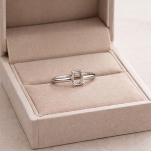 JYOTI GEMS JEWELS Anillo de Plata de Ley 925 con Corte Ovalado de 8x10mm, Semimontura para Gema, Anillo de Compromiso Solitario, Joyería - Product Image 4