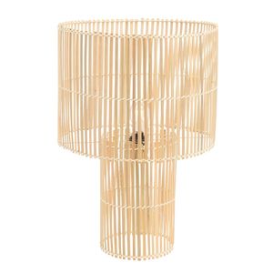 Modern <b>Bamboo</b> <b>Table</b> Lamp with Drum Shade Decorative Light Beige Eco Friendly Home Bedroom Living Room Decor - Product Image 6
