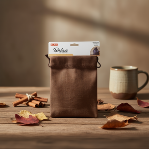 Set di 3 Sacchetti Regalo in Iuta 10x15 Cm Colore Caffè - Product Image 3