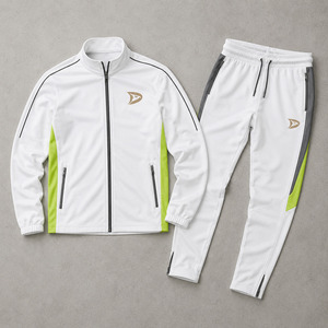 Conjunto de Chándal de Béisbol Personalizado para Hombre, Chaqueta con Cremallera Completa y Pantalones Ajustados en Blanco y Verde Lima, Uniforme Deportivo OEM para Entrenamiento - Product Image 3