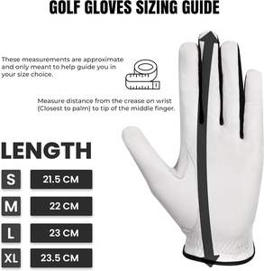 Gant de golf pour homme Tour Premium en cuir Cabretta blanc pour le dos de la main - Product Image 4