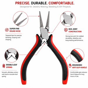 Professional Jewelry Round Nose Pliers <b>Wire</b> Loop Making Tool for Beading Earring Repair <b>Craft</b> Supplies - Product Image 2