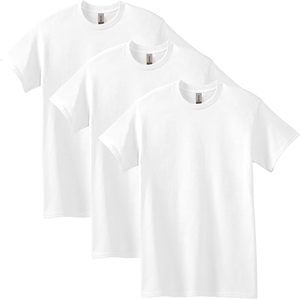 Men's White Cotton Short Sleeve T-Shirt Regular Fit O-Neck Casual Knitted Front Logo 180g Solid Eco-Friendly <b>Blank</b> Design - Product Image 4