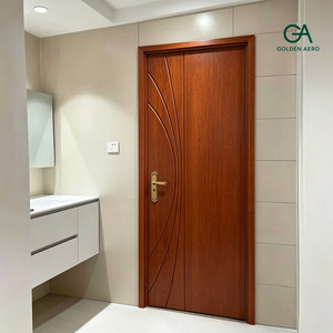 Puerta Interior Abatible GA-32L de Diseño Moderno con Ranuras Curvas, Fabricada en Madera Sólida de Alta Calidad Directo de Fábrica - Product Image 3