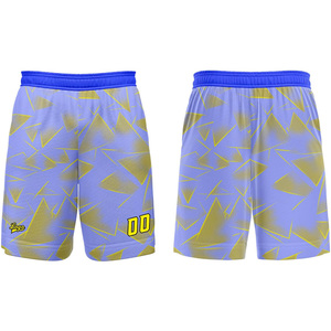 Custom Basketball Jersey And <b>Shorts</b> Set Sublimated Geometric Print Moisture Wicking Unisex Adult Teamwear OEM - Product Image 5
