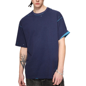 OEM Men's Unisex 100% Cotton Reverse French Terry Heavyweight Vintage Boxy <b>T</b>-Shirt with Contrast Seams - Product Image 4