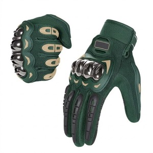 Gants de moto en cuir de protection, à doigts entiers, avec protection rigide des articulations, anti-collision, pour la course professionnelle - Product Image 5