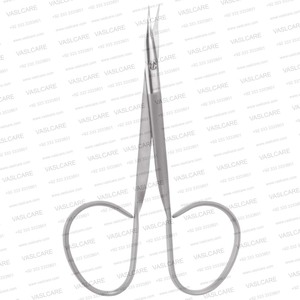 Tijeras para suturas con cinta adhesiva de 3-3/4″ (9.5 cm) curvadas – Tijeras de sutura de acero inoxidable con anillo grande y punta afilada para cirugía ocular y plástica - Product Image 4