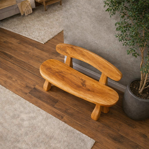 Banc en bois massif artisanal Luxali, vente directe d'usine, design moderne, écologique, durable, 3 places, décoration d'appoint pour la maison - Product Image 3