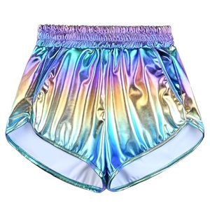 Women Hot Shorts Shiny Metallic Shorts Elastic Drawstring Summer Holographic Wet Look <b>Booty</b> Shorts Bottoms Raves Festivals - Product Image 1