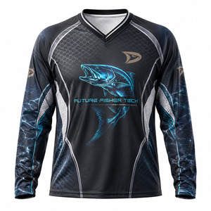 เสื้อแข่งตกปลาผู้ชายแบบสั่งทำ OEM ลายโฮโลแกรม ขนาดใหญ่พิเศษ แห้งเร็ว ระบายอากาศดี UPF 50+ แขนยาว สำหรับการแข่งขัน - Product Image 2