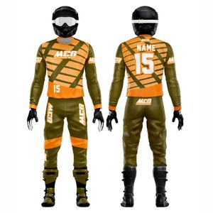 New Vintage Design Sublimation Printing MX Racing Jersey Pants High Quality Nylon Polyester Fabric Men's Motocross Riding Suit - Product Image 1