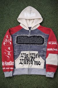 Sweat à capuche délavé à l'acide 450 g/m² en molleton bouclette vierge avec effet vieilli et doublure gaufrée pour homme - Product Image 6