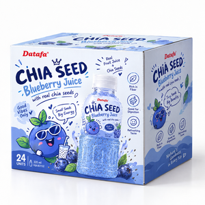 Puré de Jugo de Arándanos con Semillas de Chía, 320 ml, Bebida de Fruta Recién Exprimida en Botella con Semillas de Chía Reales - Product Image 3
