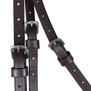 Bridas para Caballos con Riendas, Artículos de Equitación de Cuero Genuino para Deportes al Aire Libre, Bridas de Cuero - Product Image 3