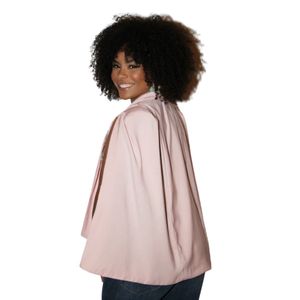 AKA Cape Blazer Rose pour Femme, Veste sans Manches Légère à Col Ouvert, Style Grec Élégant, Tenue Superposée Formelle et Décontractée - Product Image 2