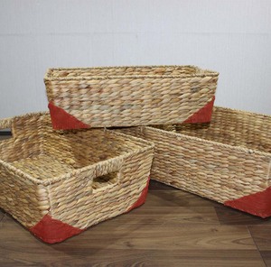 Nuevo diseño de cestas de almacenamiento de jacinto de agua, organizador rectangular para la organización del hogar - Product Image 1